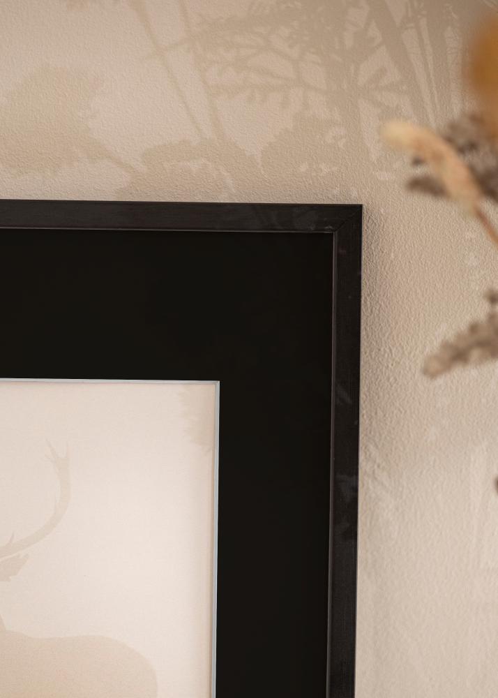 Ram med passepartou Frame Galant Black 40x50 cm - Picture Mount Black 12x16 inches