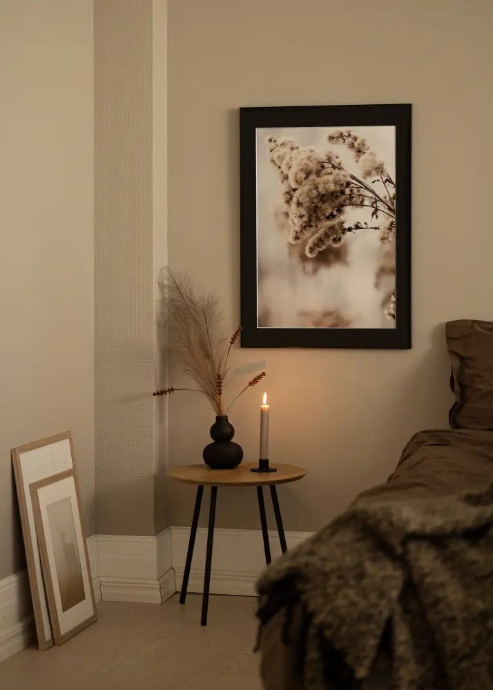 Ram med passepartou Frame Visby White 70x100 cm - Picture Mount Black 62x85 cm