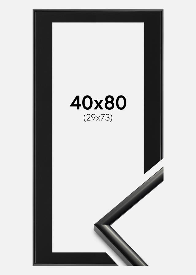Ram med passepartou Frame New Lifestyle Black 40x80 cm - Picture Mount Black 30x74 cm