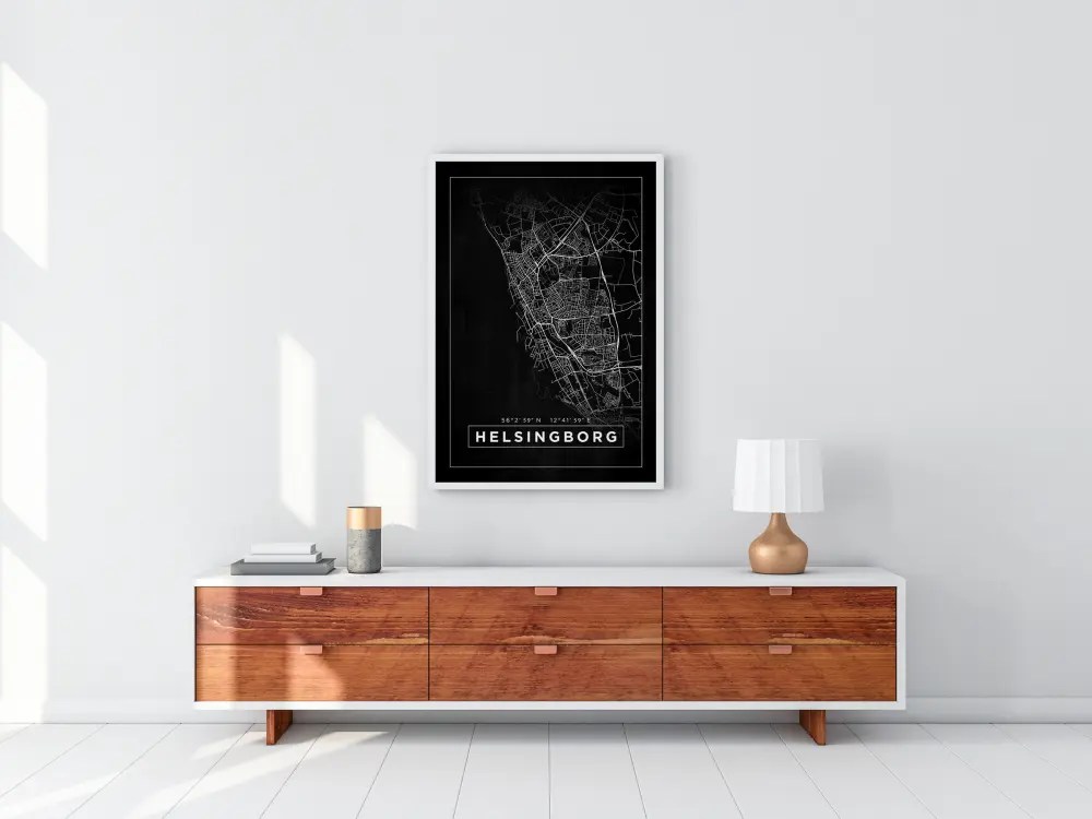 Bildverkstad Map - Helsingborg - Black Poster