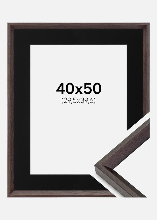 Ram med passepartou Frame Globe Espresso 40x50 cm - Picture Mount Black 12x16 inches