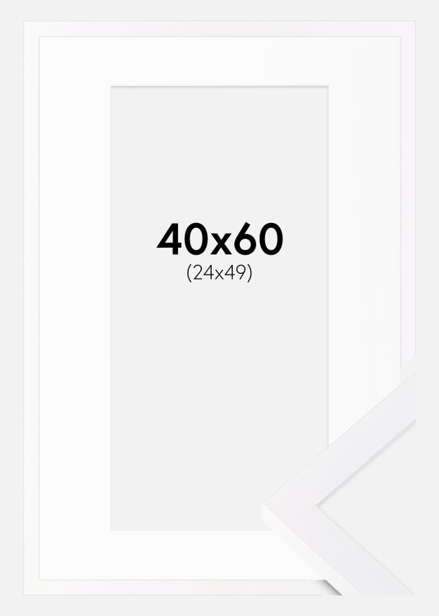 Ram med passepartou Frame Selection White 40x60 cm - Picture Mount White 25x50 cm