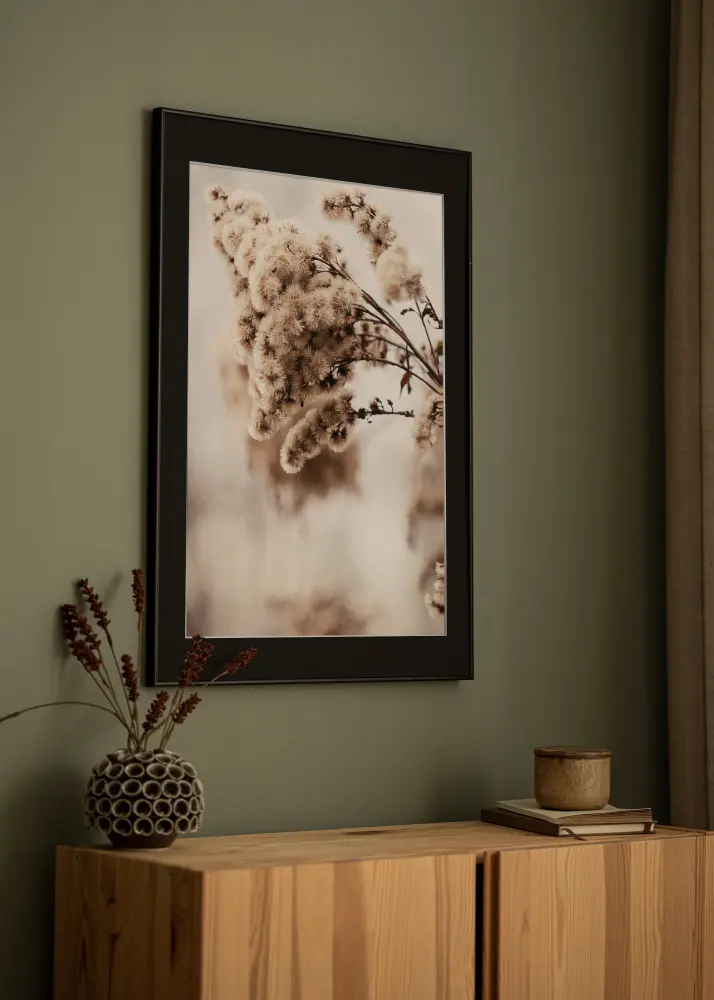 Ram med passepartou Frame Visby White 70x100 cm - Picture Mount Black 62x85 cm