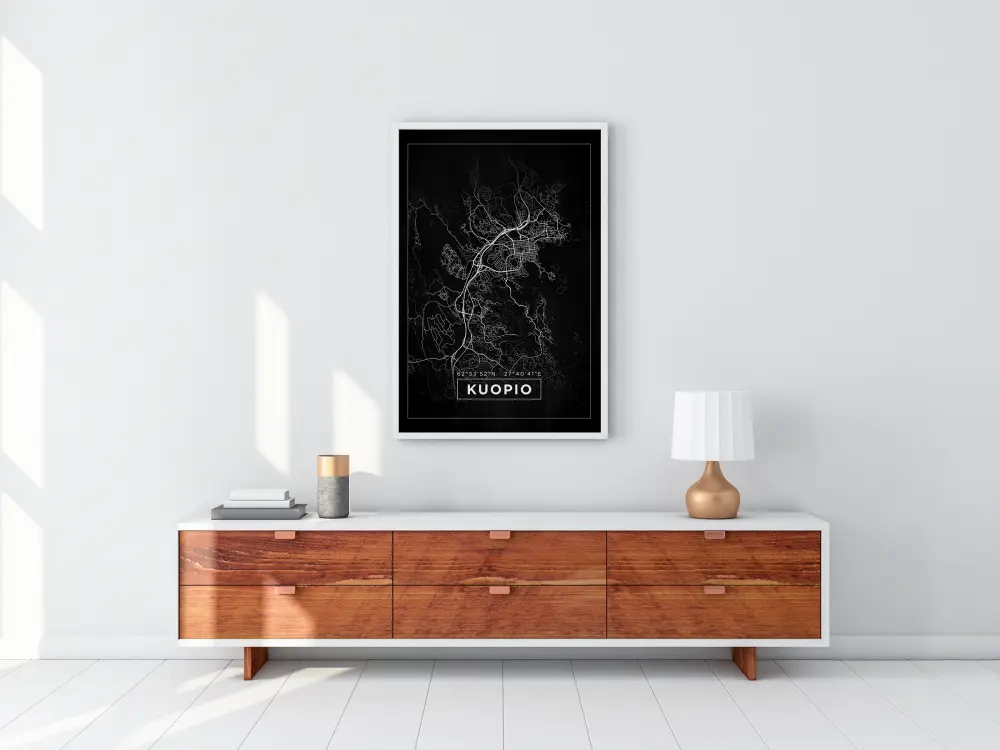 Bildverkstad Map - Kuopio - Black Poster