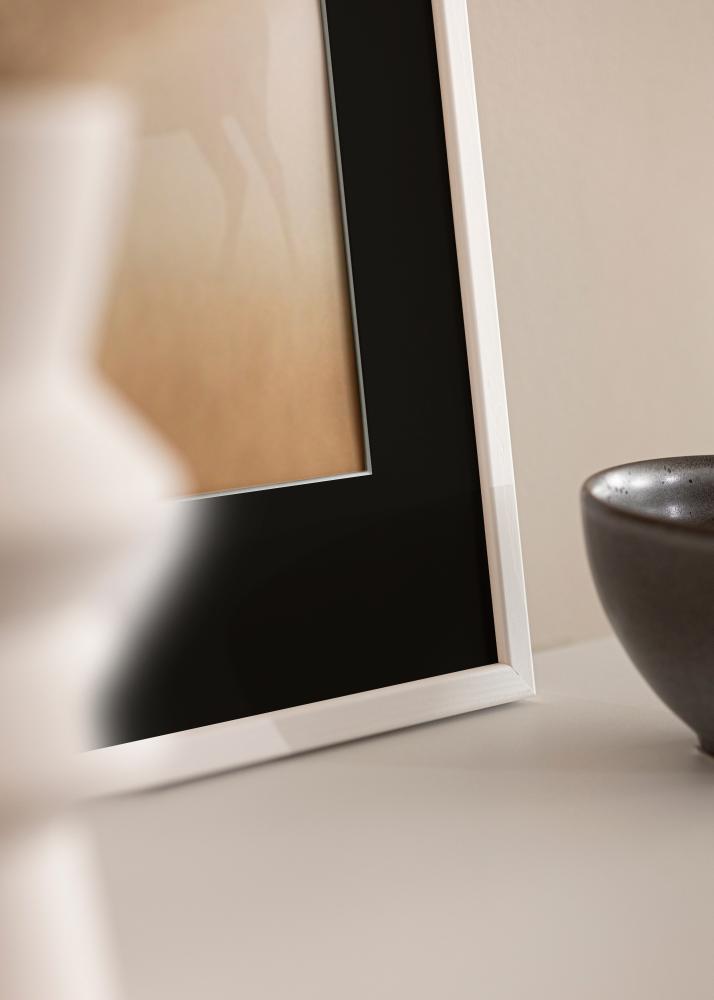 Ram med passepartou Frame Galant White 40x50 cm - Picture Mount Black 12x16 inches