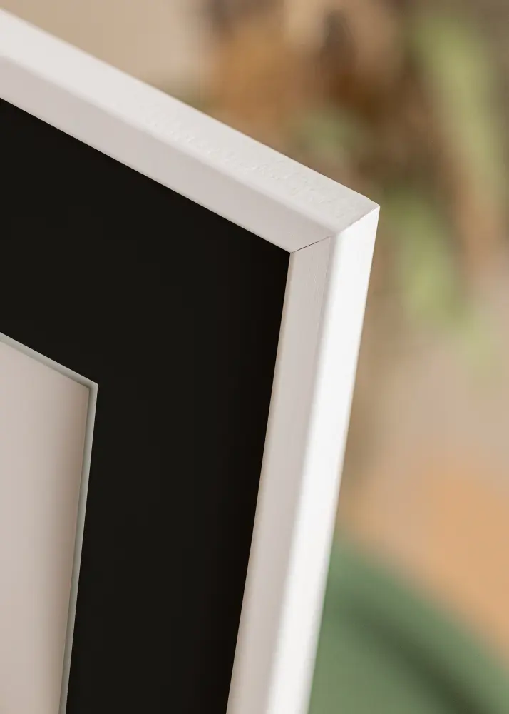 Ram med passepartou Frame Galant White 40x40 cm - Picture Mount Black 10x10 inches