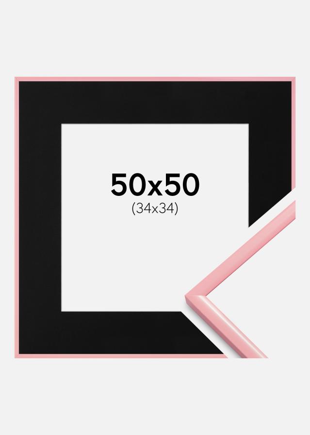 Ram med passepartou Frame New Lifestyle Pink 50x50 cm - Picture Mount Black 35x35 cm