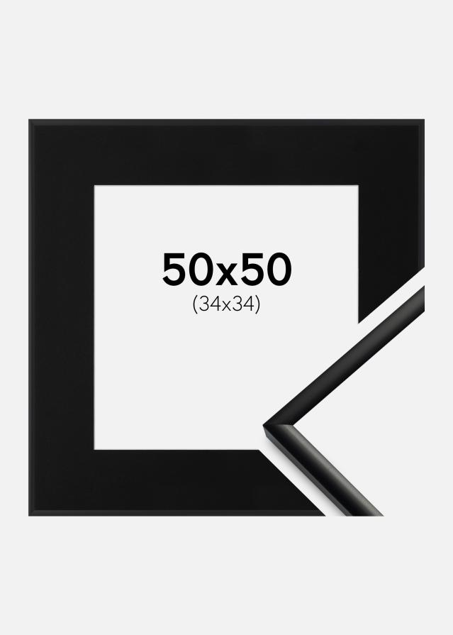 Ram med passepartou Frame New Lifestyle Matt Black 50x50 cm - Picture Mount Black 35x35 cm