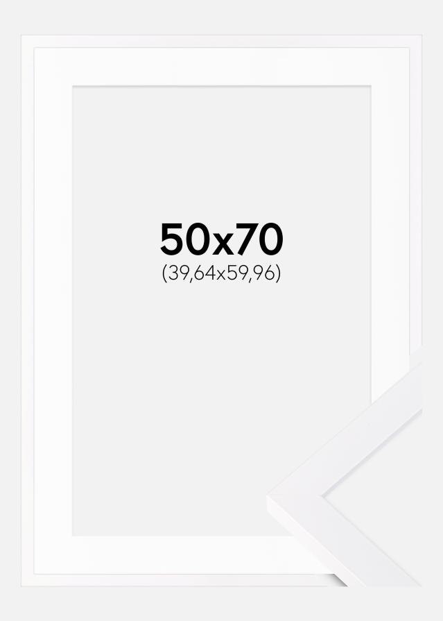 Ram med passepartou Frame Selection White 50x70 cm - Picture Mount White 16x24 inches