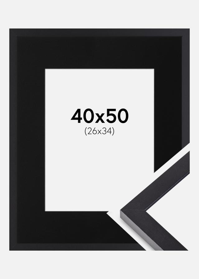 Ram med passepartou Frame Selection Black 40x50 cm - Picture Mount Black 27x35 cm