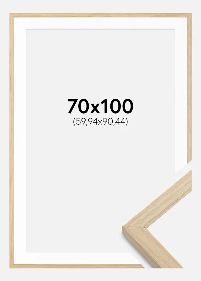 Ram med passepartou Frame Grimsåker Oak 70x100 cm - Picture Mount White 24x36 inches