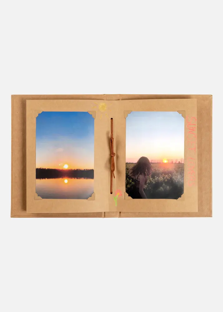 Walther Pac Mini Album Brown - 13.5x18.5 cm (12 Brown pages / 6 sheets)