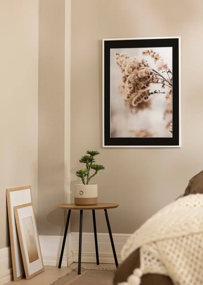 Ram med passepartou Frame Galant White 40x40 cm - Picture Mount Black 10x10 inches