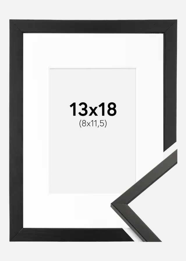 Ram med passepartou Frame Galant Black 13x18 cm - Picture Mount White 9x12 cm