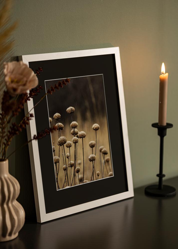 Ram med passepartou Frame Selection White 40x50 cm - Picture Mount Black 29.7x42 cm (A3)