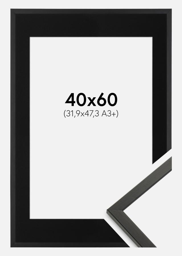 Ram med passepartou Frame Galant Black 40x60 cm - Picture Mount Black 32.9x48.3 cm (A3+)