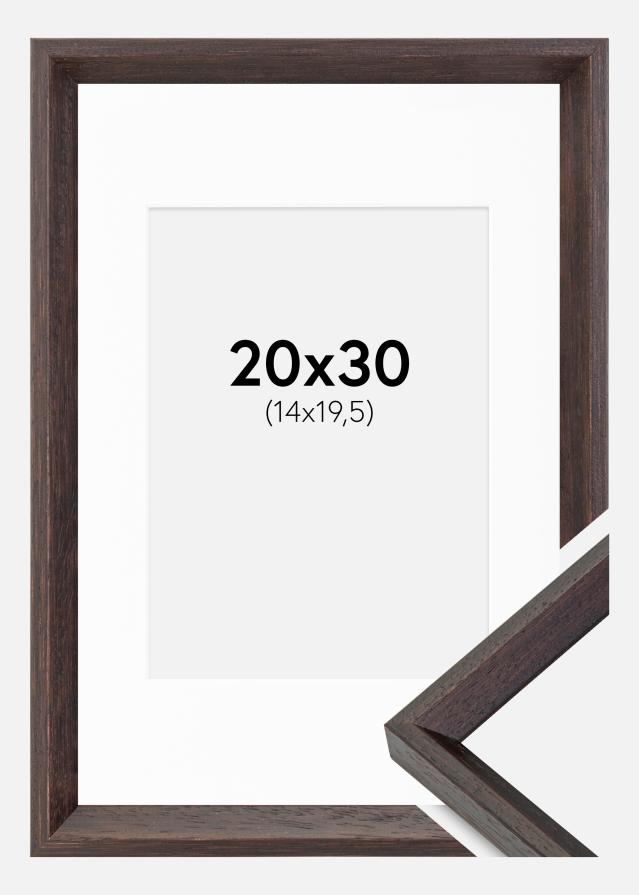 Ram med passepartou Frame Globe Espresso 20x30 cm - Picture Mount White 15x21 cm (A5)