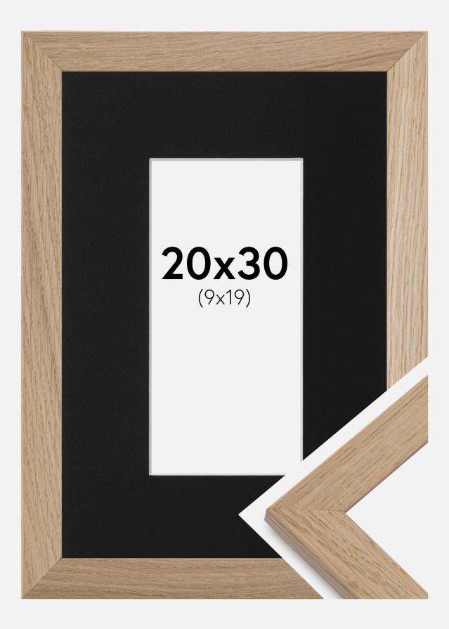 Ram med passepartou Frame Trendline Oak 20x30 cm - Picture Mount Black 10x20 cm