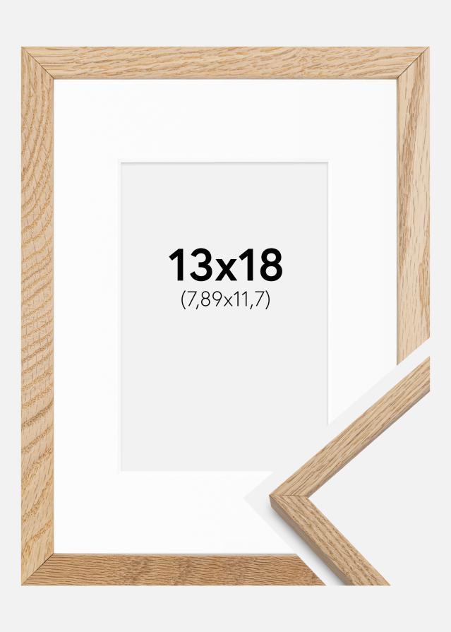 Ram med passepartou Frame Oslo Oak 13x18 cm - Picture Mount White 3.5x5 inches