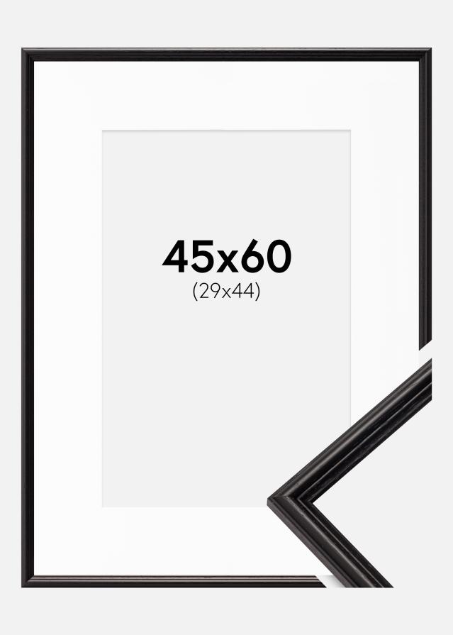 Ram med passepartou Frame Horndal Black 45x60 cm - Picture Mount White 30x45 cm