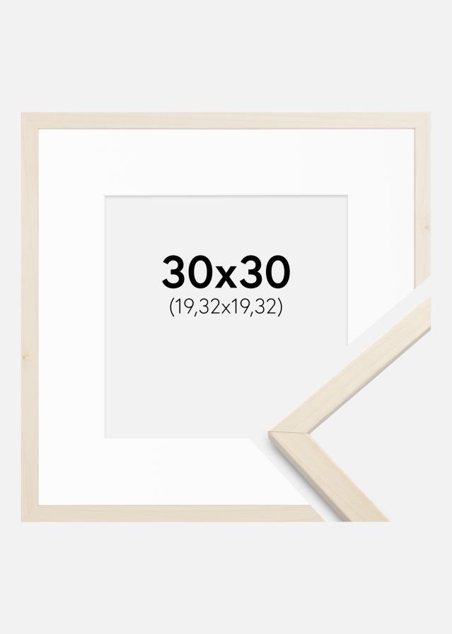 Ram med passepartou Frame Edsbyn Maple 30x30 cm - Picture Mount White 8x8 inches