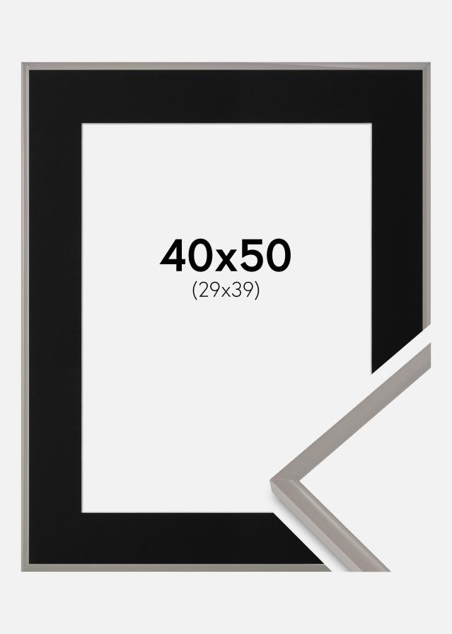 Ram med passepartou Frame New Lifestyle Earth Grey 40x50 cm - Picture Mount Black 30x40 cm