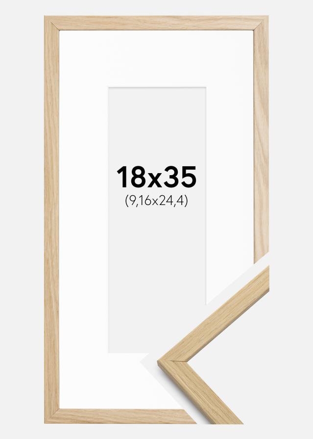 Ram med passepartou Frame Edsbyn Oak 18x35 cm - Picture Mount White 4x10 inches
