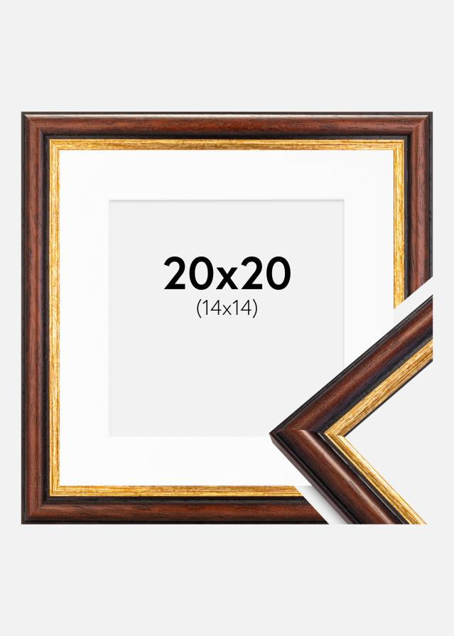 Ram med passepartou Frame Siljan Brown 20x20 cm - Picture Mount White 15x15 cm