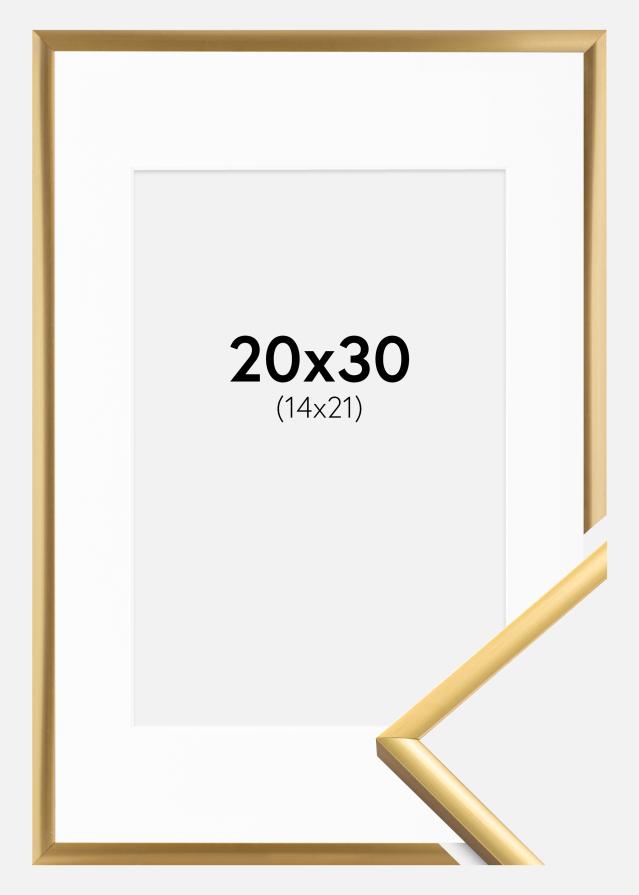 Ram med passepartou Frame New Lifestyle Shiny Gold 20x30 cm - Picture Mount White 15x22 cm