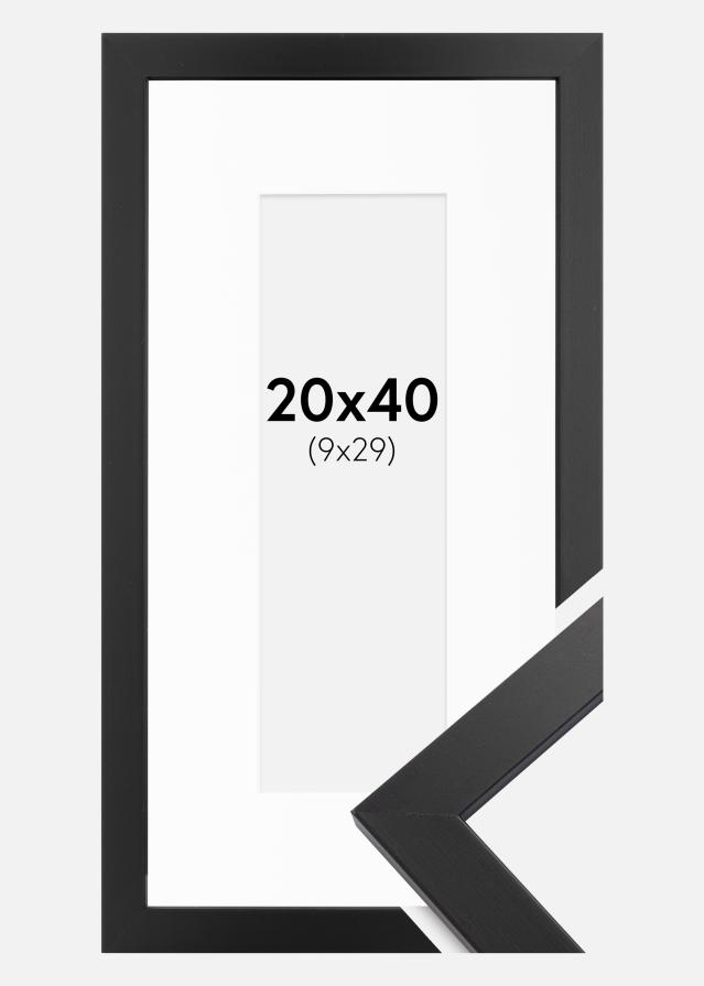 Ram med passepartou Frame Black Wood 20x40 cm - Picture Mount White 10x30 cm