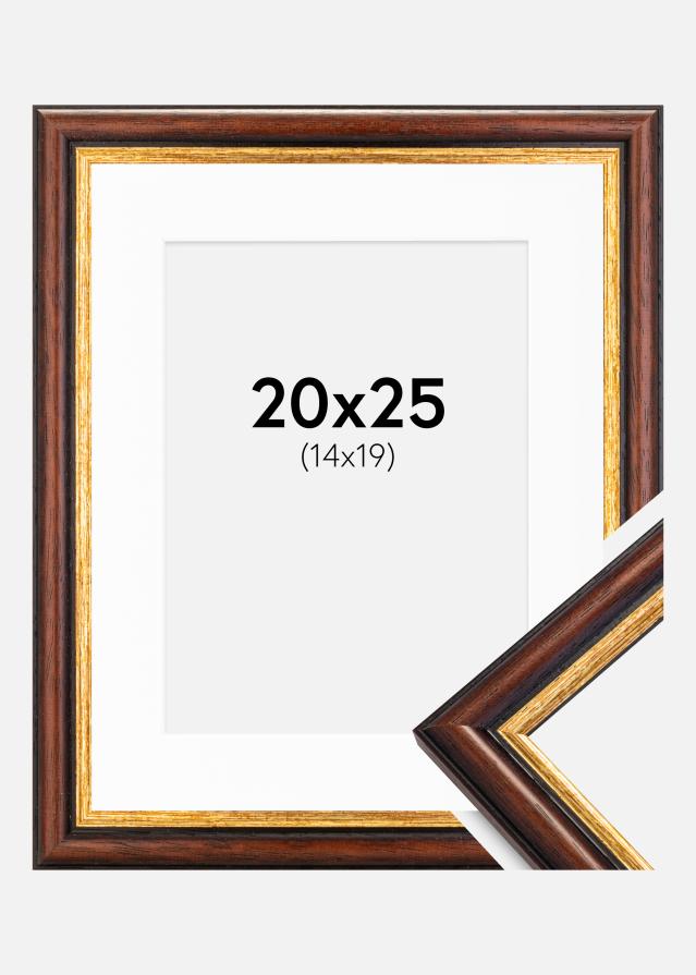 Ram med passepartou Frame Siljan Brown 20x25 cm - Picture Mount White 15x20 cm