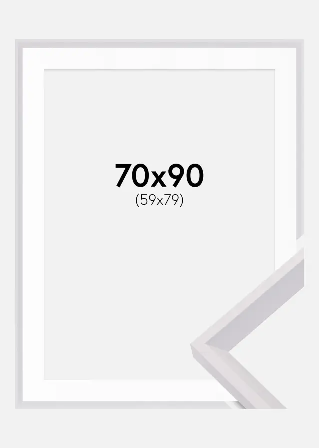 Ram med passepartou Frame Globe White 70x90 cm - Picture Mount White 60x80 cm
