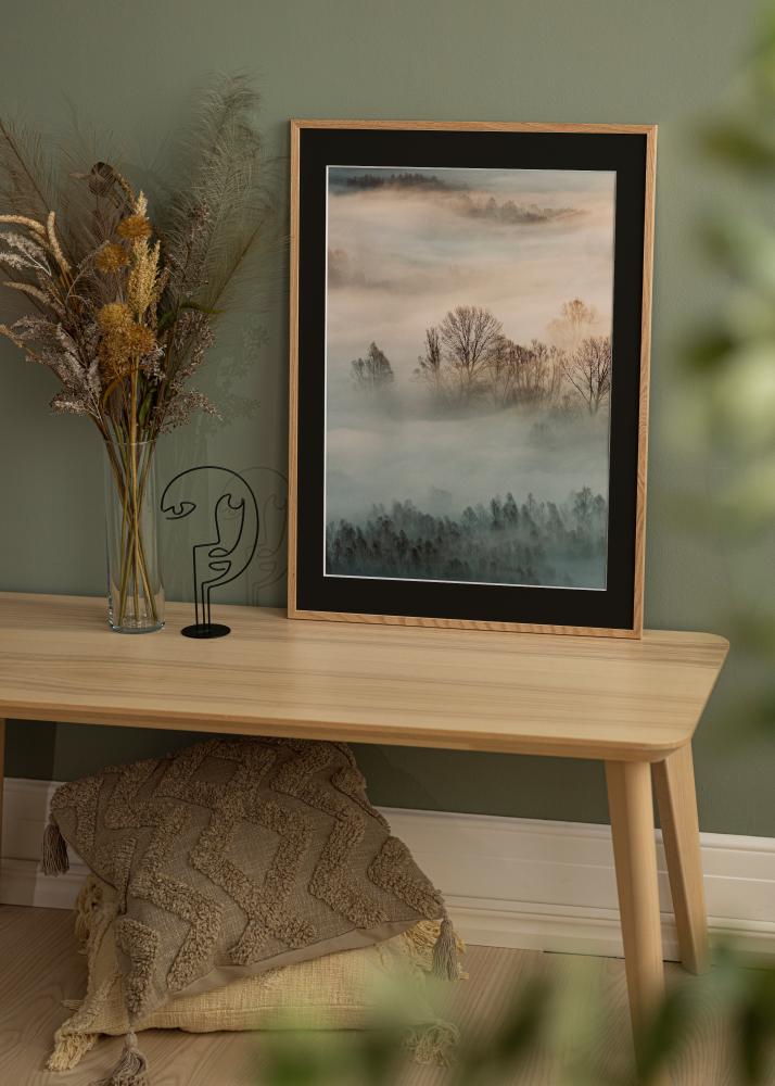 Ram med passepartou Frame Oslo Oak 30x40 cm - Picture Mount Black 18x27 cm
