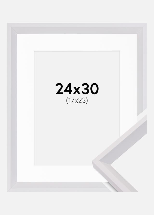 Ram med passepartou Frame Globe White 24x30 cm - Picture Mount White 18x24 cm