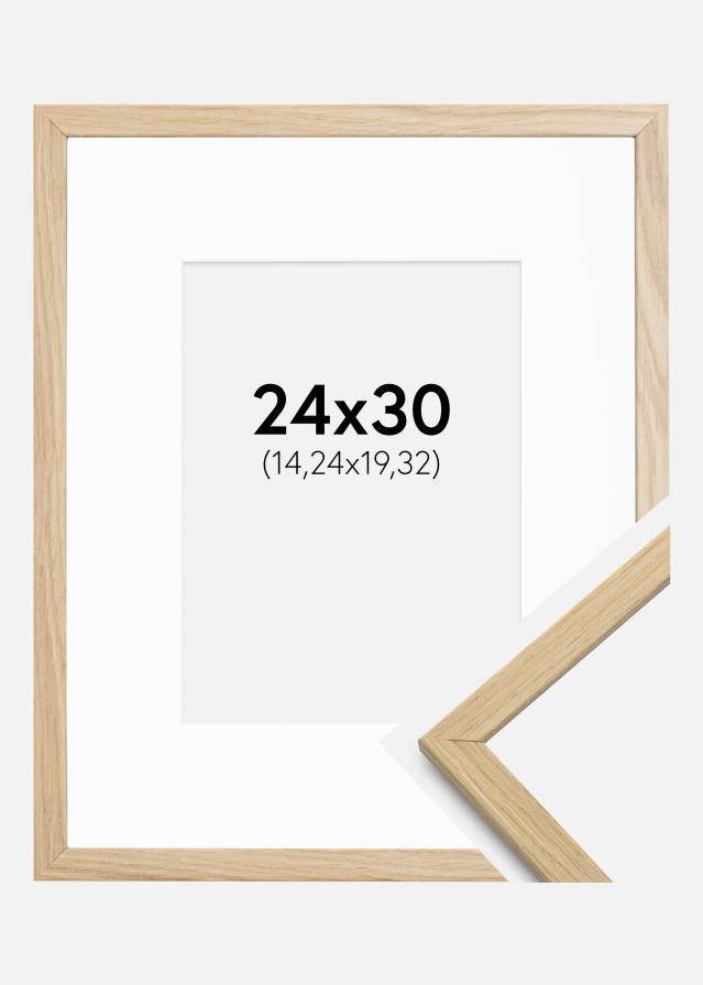 Ram med passepartou Frame Edsbyn Oak 24x30 cm - Picture Mount White 6x8 inches