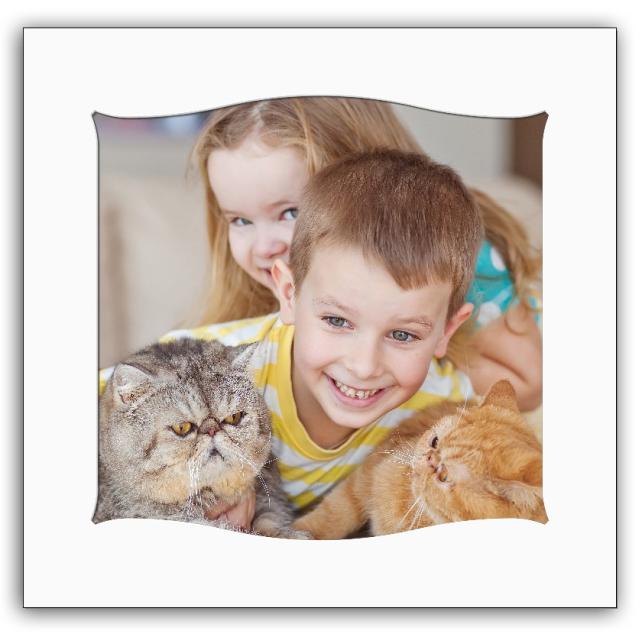 Egen tillverkning - Passepartouter Mount White Wavy 40x40 cm (29x29)