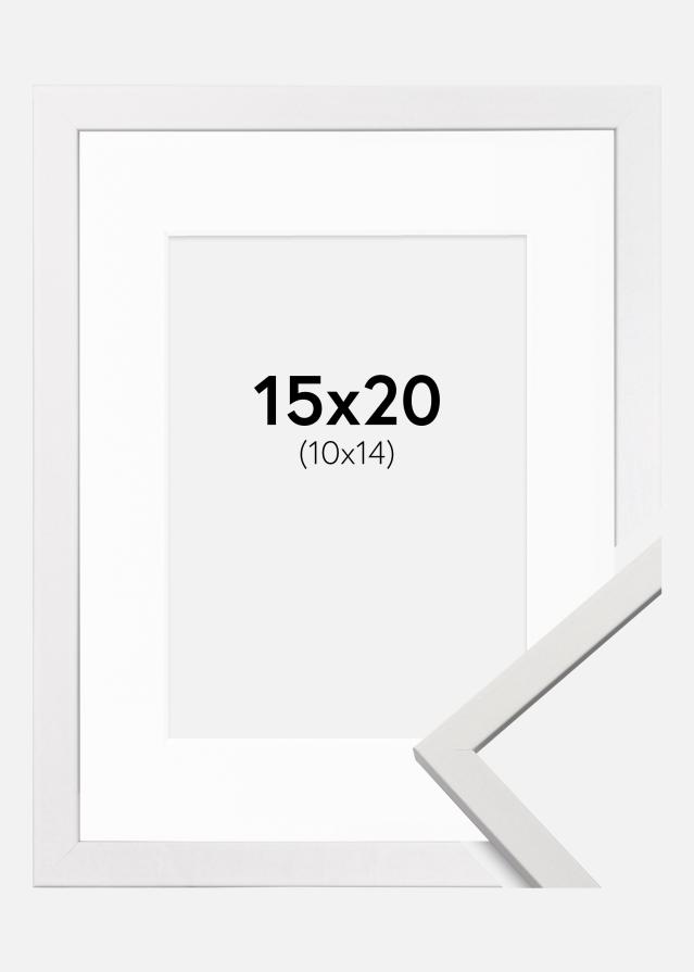 Ram med passepartou Frame Edsbyn White 15x20 cm - Picture Mount White 11x15 cm