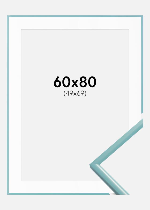 Ram med passepartou Frame New Lifestyle Turquoise 60x80 cm - Picture Mount White 50x70 cm