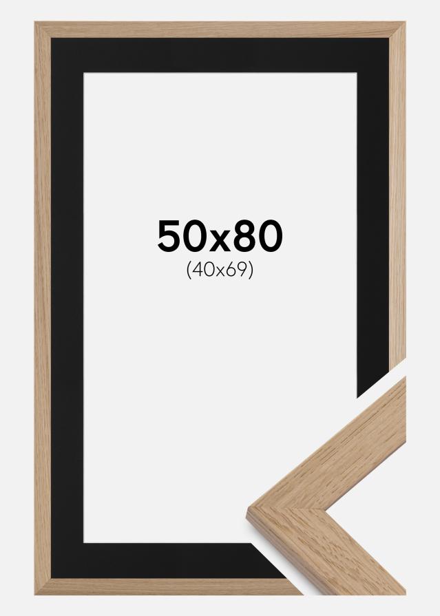 Ram med passepartou Frame Trendline Oak 50x80 cm - Picture Mount Black 41x70 cm