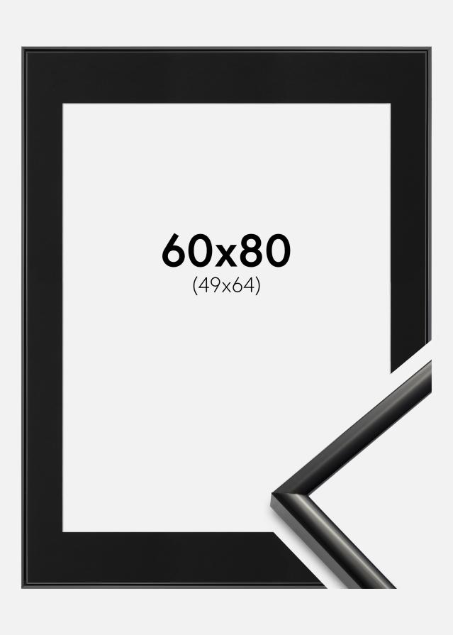 Ram med passepartou Frame New Lifestyle Black 60x80 cm - Picture Mount Black 50x65 cm