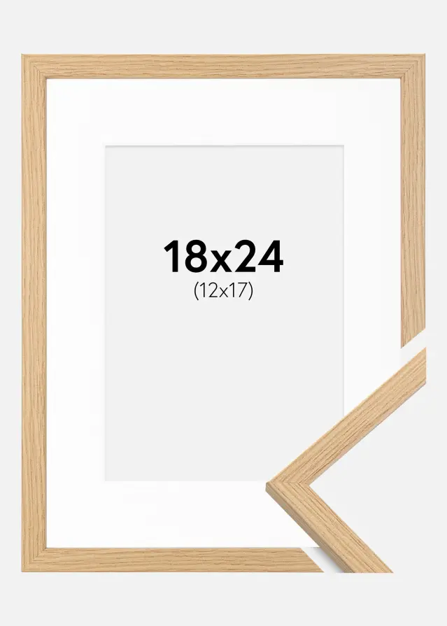 Ram med passepartou Frame Galant Oak 18x24 cm - Picture Mount White 13x18 cm