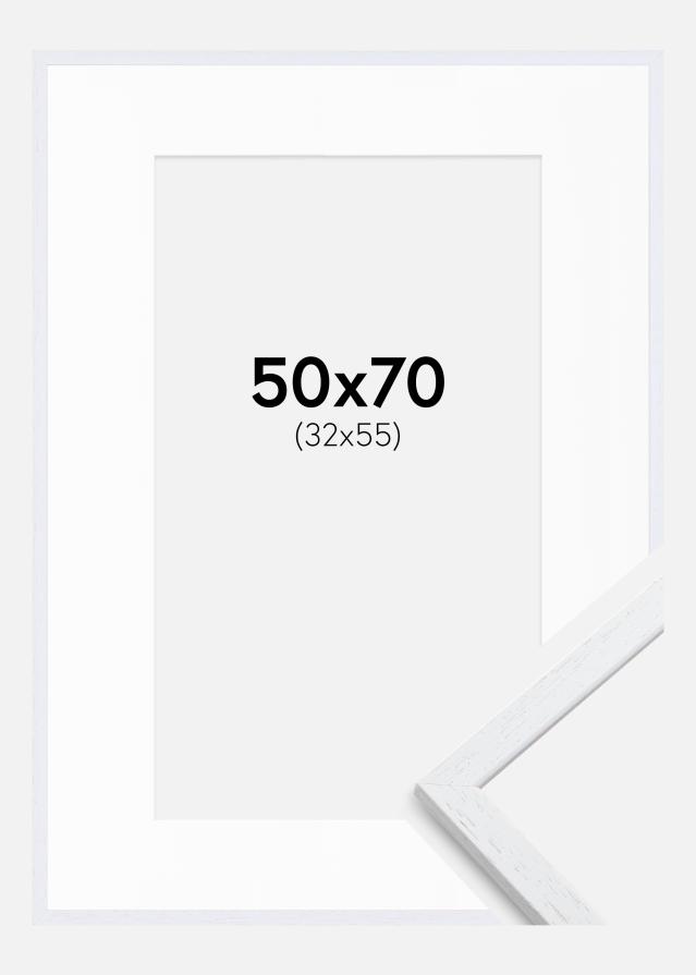 Ram med passepartou Frame Edsbyn Warm White 50x70 cm - Picture Mount White 33x56 cm
