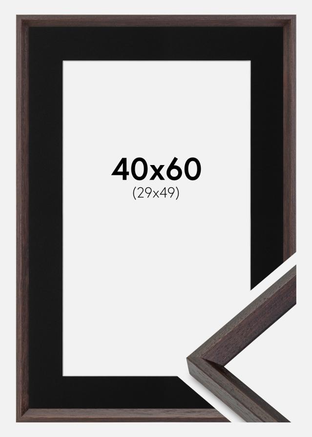 Ram med passepartou Frame Globe Espresso 40x60 cm - Picture Mount Black 30x50 cm