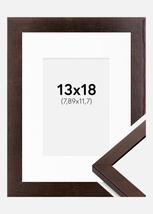 Ram med passepartou Frame Selection Walnut 13x18 cm - Picture Mount White 3.5x5 inches