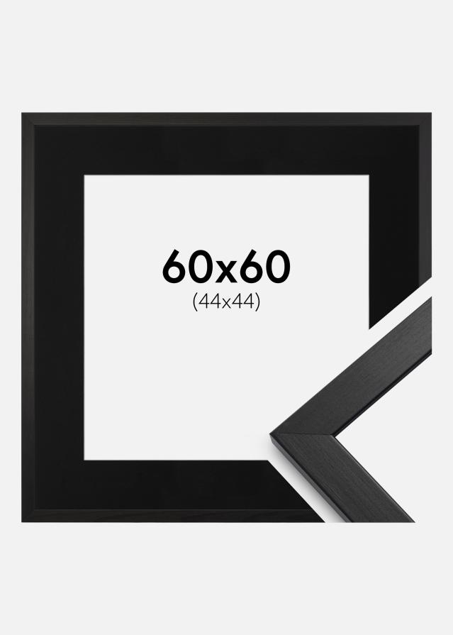 Ram med passepartou Frame Stilren Black 60x60 cm - Picture Mount Black 45x45 cm