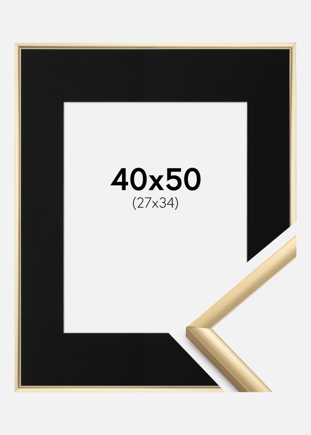 Ram med passepartou Frame New Lifestyle Gold 40x50 cm - Picture Mount Black 28x35 cm