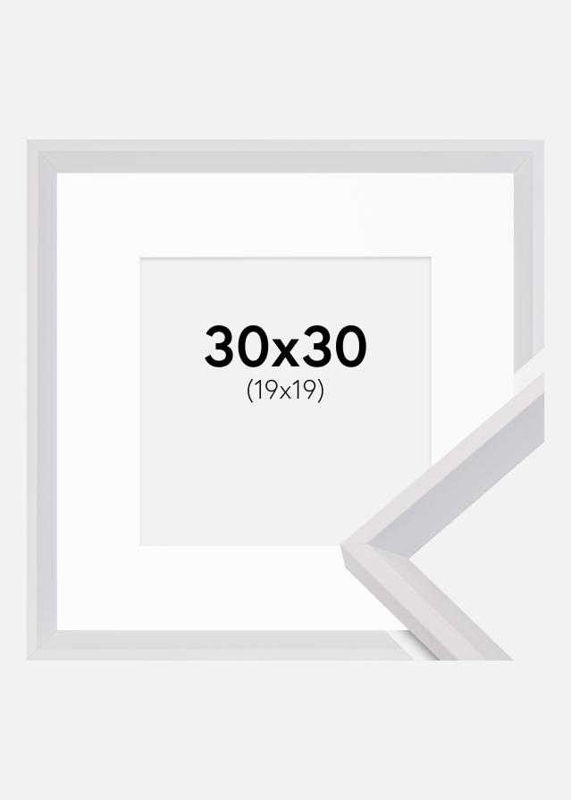 Ram med passepartou Frame Globe White 30x30 cm - Picture Mount White 20x20 cm