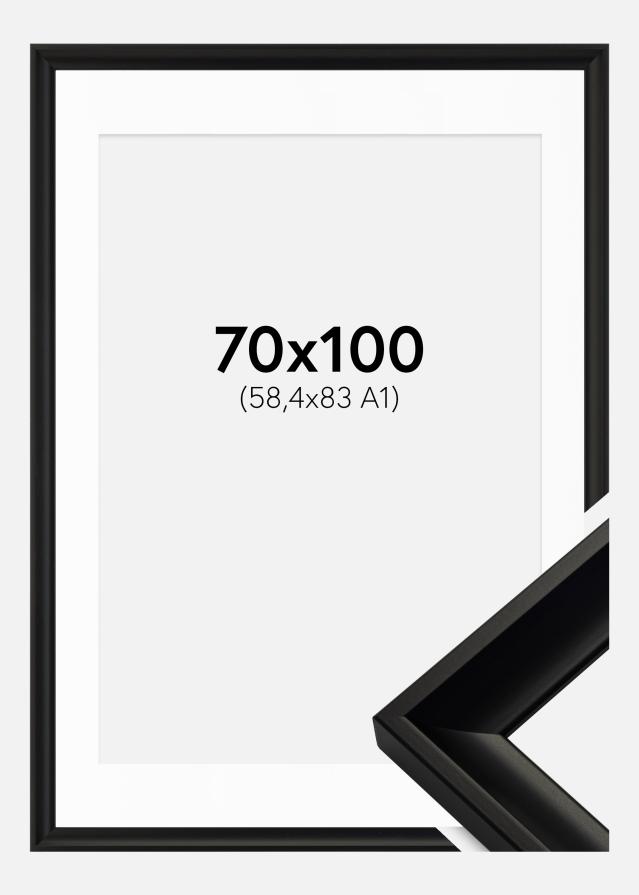 Ram med passepartou Frame Öjaren Black 70x100 cm - Picture Mount White 59.4x84 cm (A1)