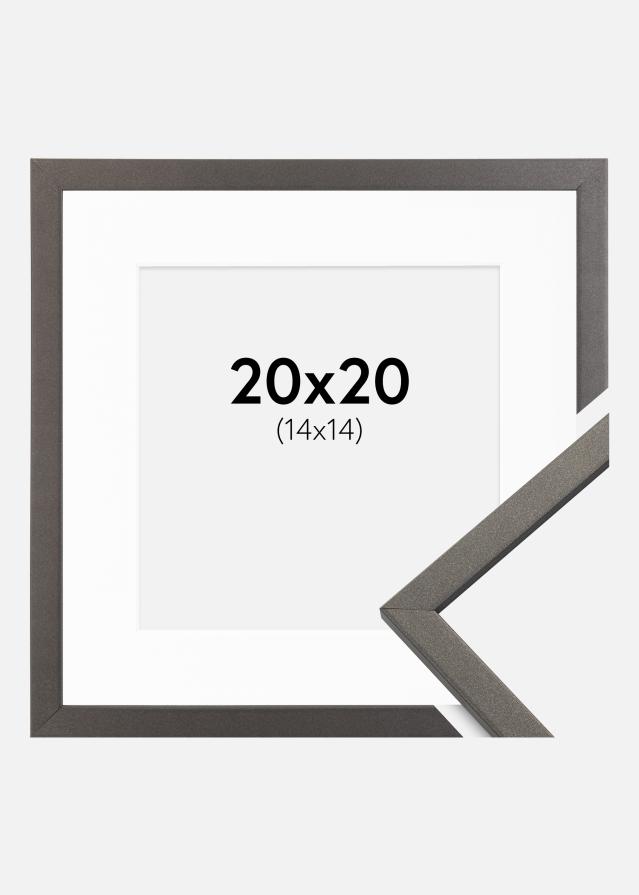 Ram med passepartou Frame Edsbyn Graphite 20x20 cm - Picture Mount White 15x15 cm