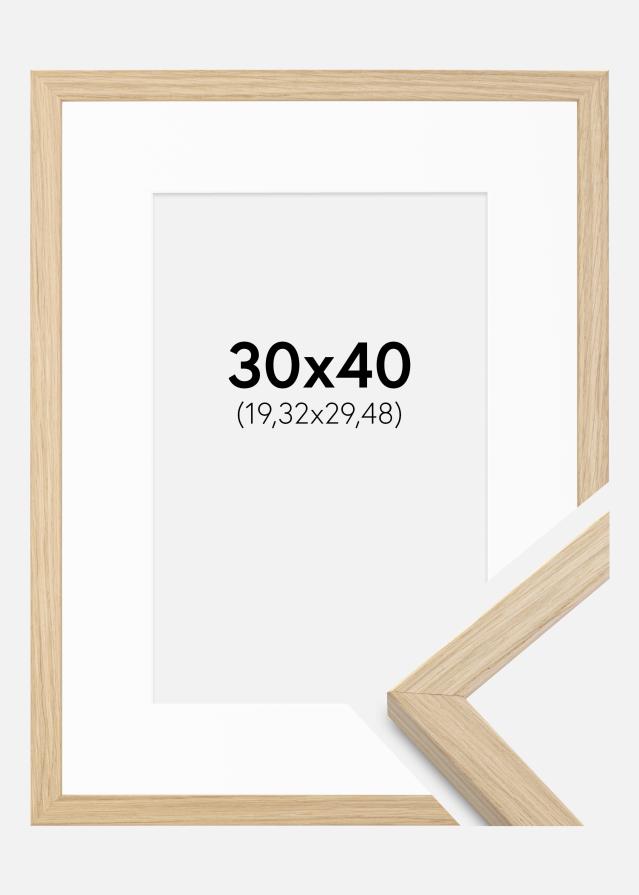 Ram med passepartou Frame Grimsåker Oak 30x40 cm - Picture Mount White 8x12 inches